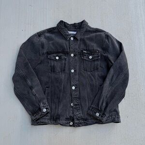 Black Denim Heavy Weight Jacket Mens Size Large
